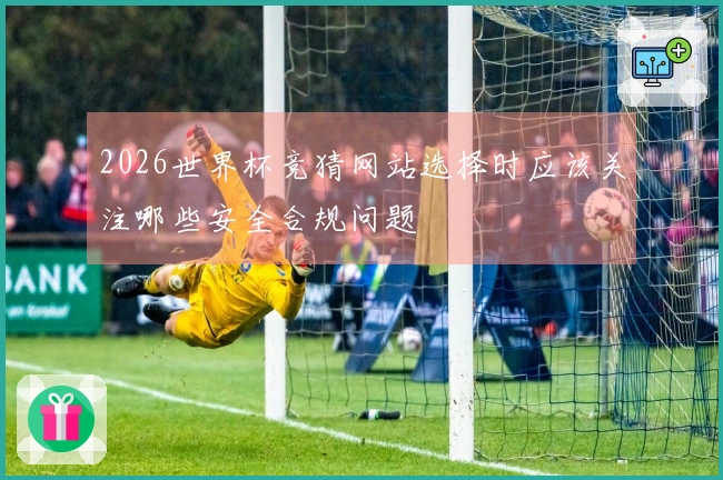 2026世界杯竞猜网站选择时应该关注哪些安全合规问题